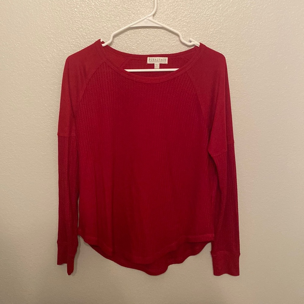 🌸 PJ SALVAGE 🌸 Red Pajama Top - Christmas PJs